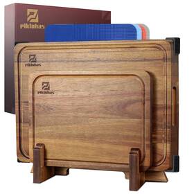 Asw20230807001 Piklohas Cutting Boards Large Set Of 7 Acacia Wood Charcuterie Chopping Board For Kit