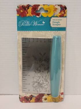 Pioneer Woman 076753338615 6 Inch Dough Scraper Cutter Teal Timeless Beauty - New