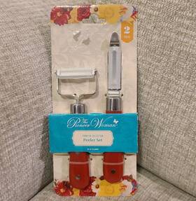 Pioneer Woman 076753341387 New Frontier Collection Peeler Set Swivel And Julienne Red