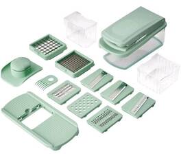 Pioneer Woman 955374008609 Agatha 8-in-1 Food Slicer Chopper Dicer Grater Green