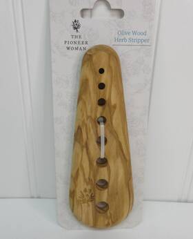 Pw55968818146ge Pioneer Woman Natural Olive Wood Herb Stripper 8 Hole Kitchen Gadget Accesory 6 Inch