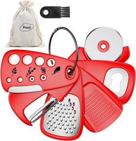 Pisol 445030351396 Kitchen Unique Gadgets Set 6 Pieces Space Saving Cheese Grater Bottle Opener