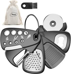 Pisol 445041164190 Kitchen Unique Gadgets Set 6 Pieces Space Saving Cheese Grater Bottle Opener