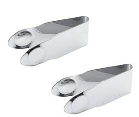Pluzmecalm 717964438496 2pcs Silver Stainless Steel Strawberry Huller Fruit Stem Remover Home