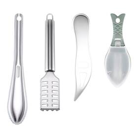 Jjlx02 Pqjsjdr 4 Pcs Fish Scale Remover Stainless Steel Cleaner Kitchen Scraping Scaler