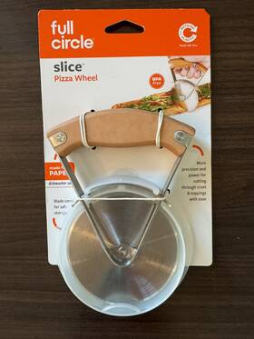 Precision 810119029164 Full Circle Stainless Steel Pizza Wheel Cutter Safety Cover Bpa-free