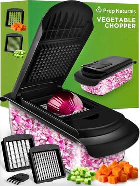 Prepnaturals 060492782476 Vegetable Chopper With Container Veggie Food And Onion Choppe