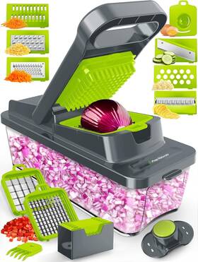 Pnch0008 Prepnaturals 12 In 1 Vegetable Chopper With Container Gray / Green