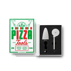 Printworks 350108173797 Pizza Tools Set With Slicer Server Spatula All Accessories Book-style Case