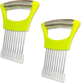 Proxxi 445044839842 Stainless Steel Onion Holder And Vegetable Cutter - 2 Piece Kitchen Tool Set