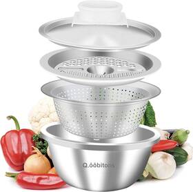 Q. Bitons 445017295293 Multifunctional Stainless Steel Basin Graters For Kitchen - 4 In 1 Vegetable