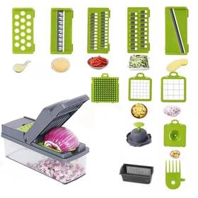 Qequa 735812675121 Vegetable Chopper Pro Onion 15 In 1 Professional Mandoline Slicer F