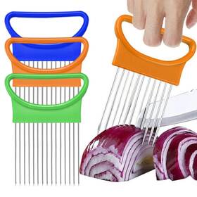 Qiyuda 731041018494 3 Pcs Stainless Steel Onion Slice Holder Slicer For Slicing Of M