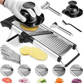 Qpj-001 Quantumcraft Premium Grade Adjustable Mandoline Slicer For Kitchen - Stainless Steel Cutter With