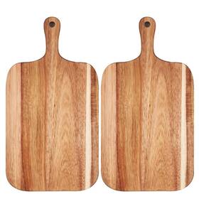 Qukemax 698596639225 2 Pack Small Acacia Wood Cutting Board For Kitchen 14 Inch X 7.8 Wooden Cutting