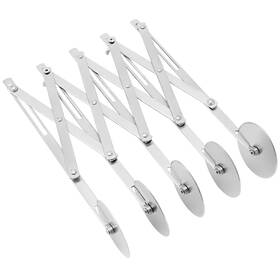 Wd32652 Qwork 5wheel Adjustable Pastry Cutter Stainless Steel Pizza Divider Expandable Mu
