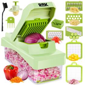 Ry-evc02 Rü K 10-in-1 Vegetable Chopper 6 Blade Veggie With Container