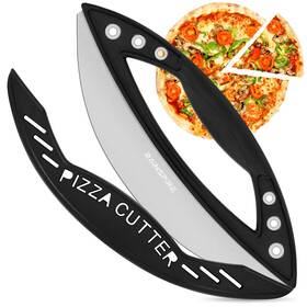 Rainspire 331662921282 Pizza Cutter Rocker Stainless Steel With Cover Sharp Blade Dishwasher Safe