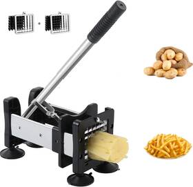 Redhoney 445026753715 French Fry Cutter Stainless Steel Potato With 1/2 Inch And 3/8 Comm