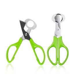 Renext 746860522657 Pack Of 2 Stainless Steel Pigeon Quail Egg Scissor Green