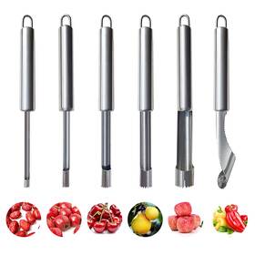 Reyinl 729086565899 6 Pieces Corer And Pitter Fruit Vegetable Multi-function Stainless An