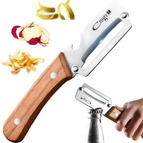 K06937 Roioiow Stainless Steel Vegetable Peelers For Kitchen With Bottle Medium Silver