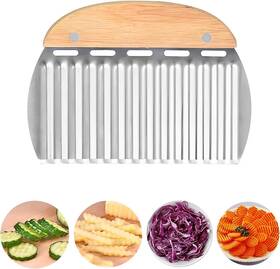 Rpanle 780887650306 Stainless Steel Wave Cutter Potato For Potatoes Crinkles Chips And F