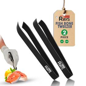 R004 Rrays Stainless Steel Fish Bone Tweezer Set With Flat And Slant Tips