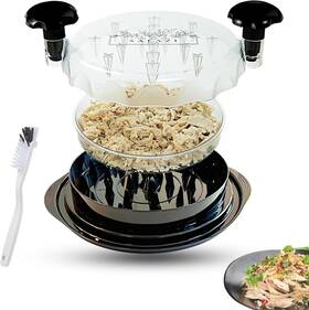 Cs2024-1 Safazi Corporation Chicken Shredder Tool Twist 3 Layer 10-inch Black With Removable Plate And Brus
