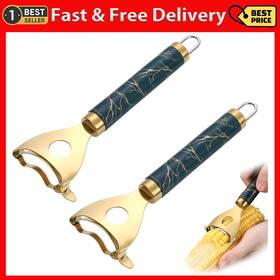 Qi0318 Samiqu Cobb Gobbler Corn Peeler 2-pack Stainless Steel Kernel Stripper Tool Lab