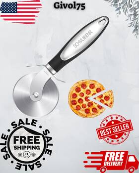 Schvubenr 738631044260 High Quality Premium Pizza Wheel Cutter Stainless Steel Sharp Easy Cut Blade