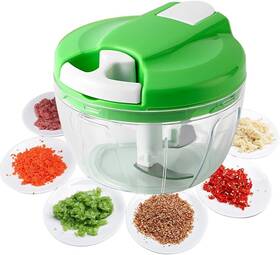 Qiecaiqi007 Senshuomy Manual Food Chopper Hand String Onions Cutter For Veggies 520ml Green