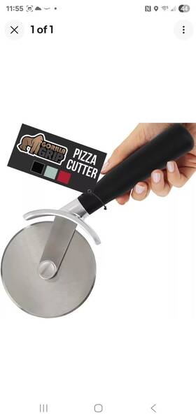 Sharp 313037533510 Gorilla Grip Large Pizza Cutter Wheel 9 Inch Stainless Steel Blade Black