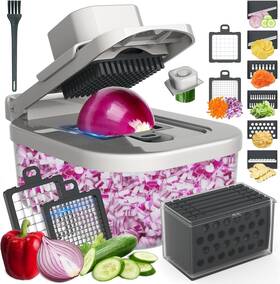 Sienfix 781285914656 11-in-1 Vegetable Chopper For Kitchen Food With Container Mandoline Sl