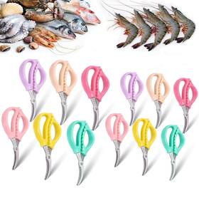 Sisims 757510917105 12pack Stainless Steel Seafood Scissors Fish Crab Shrim Lobster Kitchen Shears