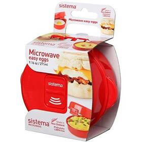 Sistema 414202011176 Microwave Egg Cooker And Poacher With Steam Release Vent Dishwasher Red