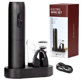 Kp1125 Sjjebsk Electric Wine Opener Set Reusable Gift Including Foil Cutter Vacuu