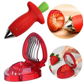 Slowtee 780669784793 3pcs Strawberry Slicer/cutter/corer Huller Fruit Leaf Stem