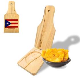 Bam-10006 Small Bamboo Tostonera/plantain Masher Puerto Rico Wooden Maker For Stuffing Tostones Presst