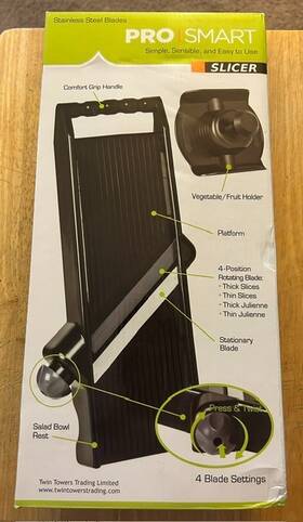 8664d Smart Pro Food Slicer Set Black Manual Adjustable Shredder Scissors Peeler