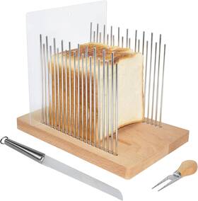 Bs-001 Sohoteco Bread Slicer For Homemade - Bamboo With Knife Foldable