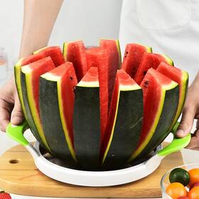 Watermelon01 Somoya Extra Large Watermelon Slicer Cutter Comfort Silicone Handle Stainless Steel