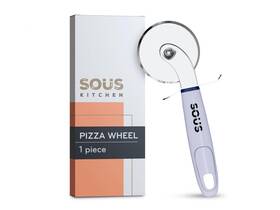 Sous Kitchen 850046778353 Pizza Wheel Cutter - Heavy Duty With Thumb Guard For Safet