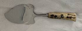 64416 Spar Vintage Norwegian Cheese Slicer Epron 18/8 Bone Handle Signed Bergen Folk Art