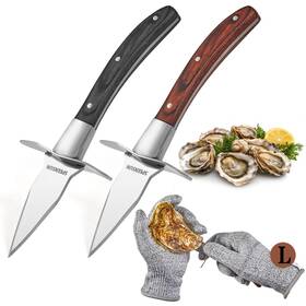 Haodao-01 Speensun Oyster Shucking Knife Shucker 2 Set Sturdy Sharpness With
