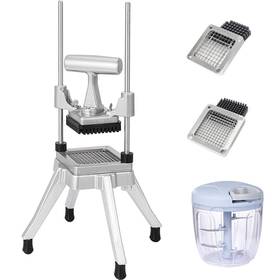 Stainless 609832248040 Botabay Commercial Vegetable Fruit Chopper 1/4 &3/8 Blade Heavy Duty Profession