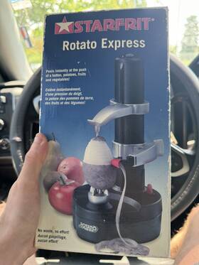 Starfrit 069858932093 Rotato Express Electric Potato Peeler New Black Vegetables Fruit