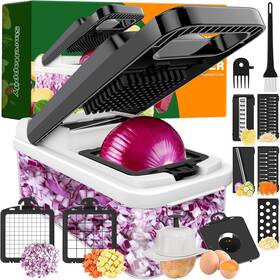 Storehappily 445026367356 12-in-1 Vegetable Chopper 7 Blades Veggie With Container And Lid Dicer