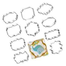 Strendier 752771048063 Frame Cookie Cutters 10pcs Stainless Steel Plaque Cutter Difference Sh