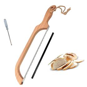Bbk001 Strendier Bread Slicer For Homemade 16 Inch Wooden Sourdough Knife With Bow Des